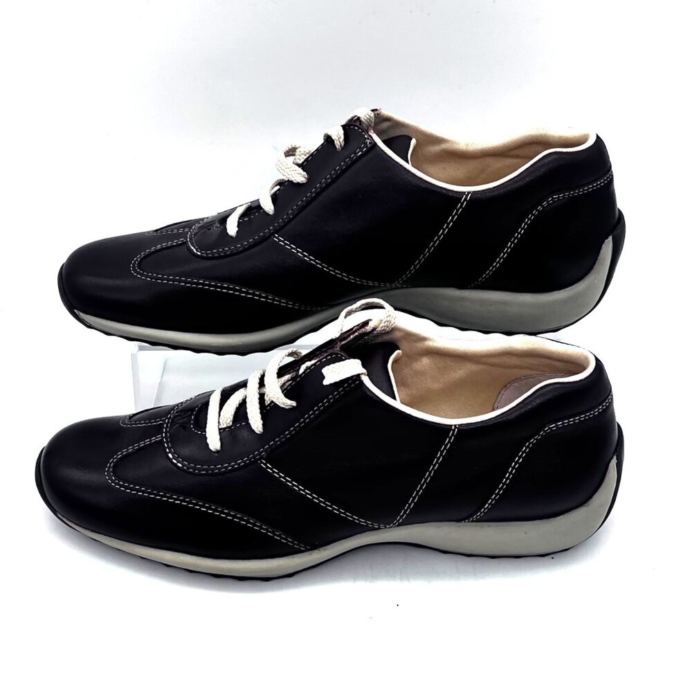 Anne Klein Satire Chocolate Leather Lace-Up Sneakers Shoes Womens Size 8.5M New - Picture 9 of 13